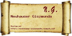 Neuhauser Giszmunda névjegykártya
